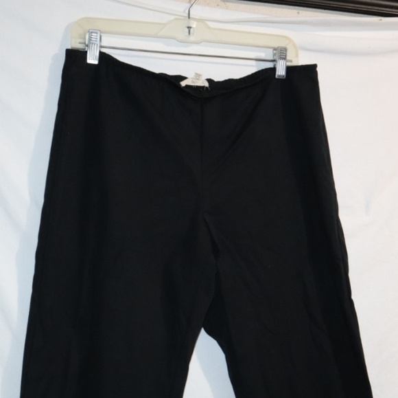 Eileen Fisher Organic Cotton Spandex  Slim Ankle Pant Slits Black - Picture 9 of 12